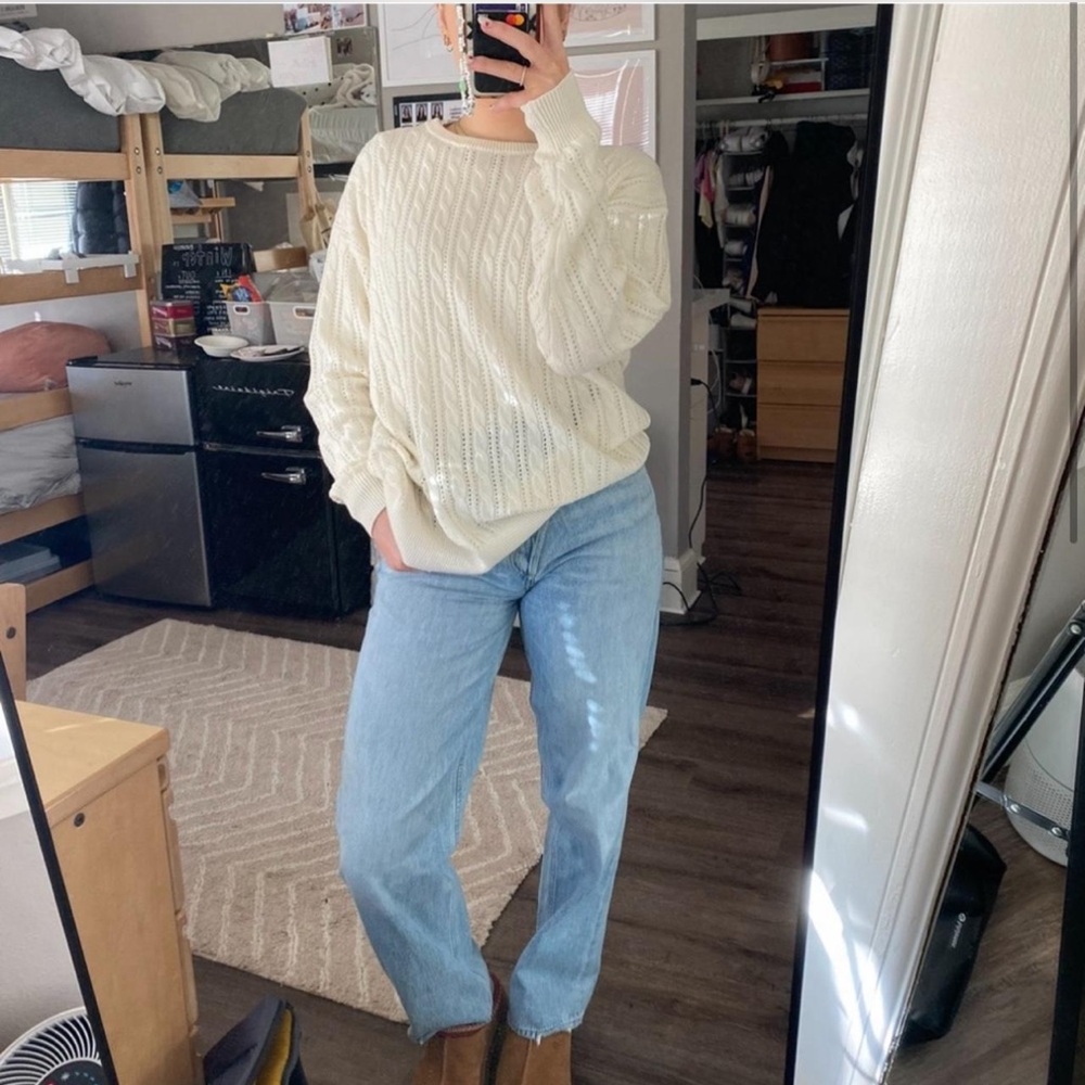 Wilfred Ivory Oversize Cable Knit Sweater